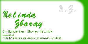 melinda zboray business card